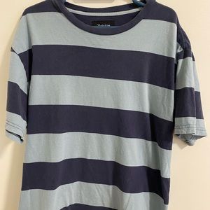 BLUE/NAVY STRIPED BRIXTON T SHIRT Mens M Lightly Worn